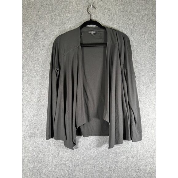 Eileen Fisher Cardigan Women Petite Small Gray Open Front Draped Lagenlook - Picture 1 of 8